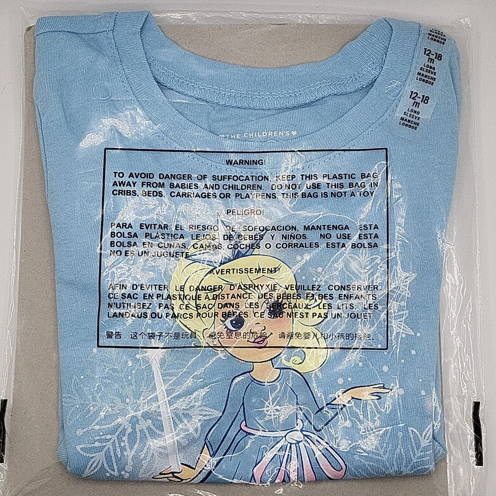 The Children's Place Light Blue Princess Long Sleeve Tee NWT